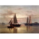 Abraham Hulk Senior (1813-1897)pair of oils on panelShipping off the coast and At anchorsigned5.75 x