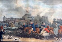 Dubourg after Pollardpair of coloured aquatints'Royal Hunt in Windsor Park' and 'His Majesty King