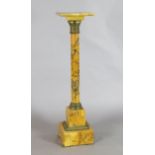 A Victorian bronze mounted sienna marble pedestal, with revolving top, W.10in. H.39.5in. (a.f.)