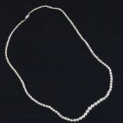 A single strand graduated natural saltwater pearl necklace, with Gem & Pearl Laboratory report dated