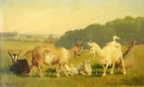 Carl Henrik Bogh (1827-1893)oil on panelGoats in a landscapesigned6.75 x 11in.