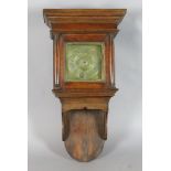 An early 19th century oak cased wall timepiece with alarum, with Roman chapter ring and single
