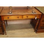 A Regency mahogany side table fitted two short drawers W.112cm