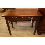 A George III single drop leaf mahogany dining table W.90cm