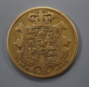 A William IV 1835 gold full sovereign, NF.