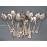 Eighteen assorted items of mainly 19th century silver flatware, various, dates, makers and patterns,