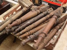 Four sets of four Victorian mahogany table legs