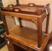 A Georgian style mahogany butler's tray on table stand W.73cm