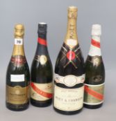 A magnum of Moet & Chandon 1994, Euro-Tunnel edition and three other champagnes, including