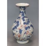 A Chinese blue and white baluster vase height 41cm