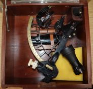 A C. Plath of Hamburg cased sextant