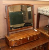 A Regency inlaid mahogany box-base toilet mirror W.58cm