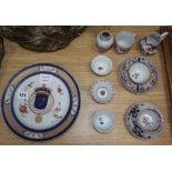 A group of 18th century Chinese and Japanese export Imari cups, tea bowls and a vase together with a