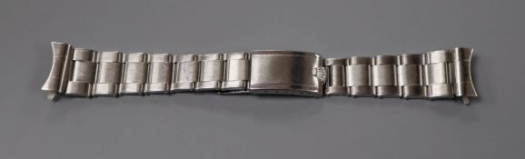 A gentleman's stainless steel Rolex 6636 expanding link wristwatch bracelet, overall length 16.3cm.