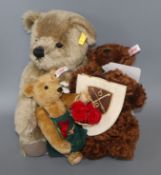 A Steiff original yellow tag, a white tag bear with no box, and a Gardening bear with white label