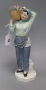 A Chinese porcelain Cultural Revolution of a farm girl, 1960's height 33cm