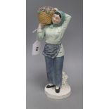 A Chinese porcelain Cultural Revolution of a farm girl, 1960's height 33cm