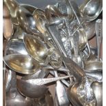 A set of six George III silver teaspoons by William Eaton, London 1813 and a group of assorted