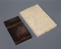 A Canton carved ivory card case and a mother of pearl card case
