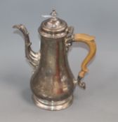 A George II silver coffee pot, Richard Gurney & Co, London 1754 (a.f.), gross 22 oz.