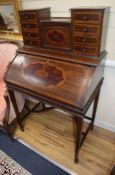 An Edwardian inlaid mahogany bonheur du jour W.76cm