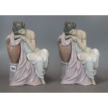 Two Lladro seated ladies