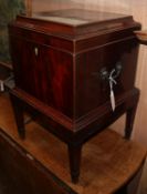 A George III style mahogany cellaret, with divided interior W.36cm