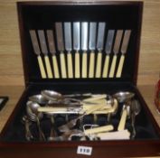 A Mappin and Webb princes plated canteen flatware, six place, 58 pieces