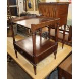 A Regency mahogany pot cupboard and a reproduction two tier table