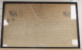 A framed copy of the 'Pedigree of the family of Taillefer, alias Borlase, of Borlase-Frank, Co.