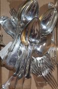 A set 12 George IV provincial silver dessert forks, William Rawlings Sobey, Exeter 1825, and a set