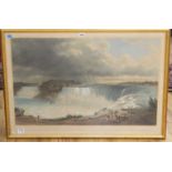 Friedrich Salathé after Hippolyte Sebron, coloured aquatint, Niagara Falls / Les Chutes du