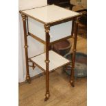 A 19th century French brass and white glass washstand H.81cm