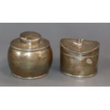 Two silver tea caddies, including late Victorian, tallest 83mm.