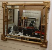 A 19th century gilt frame marginal plate wall mirror W.105cm