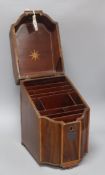 A George III mahogany knife box, with later interior height 38cm