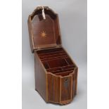 A George III mahogany knife box, with later interior height 38cm