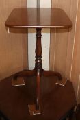 A 19th century mahogany pedestal wine table with rectangular top