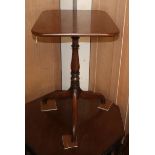 A 19th century mahogany pedestal wine table with rectangular top