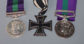 A George VI campaign service medal with Palestine clasp awarded to leading aircraftsman W. F. Antell