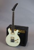 A Gibson Les Paul Custom DC XPL guitar, with tremlo arm and original hard case