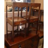 A pair of George III mahogany washstands, with mid drawers W.36cm