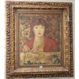 After Dante Gabriel Rossetti, factory painting, Regina Cordium, 60 x 49cm