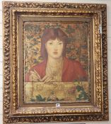 After Dante Gabriel Rossetti, factory painting, Regina Cordium, 60 x 49cm