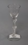 An 18th century airtwist glass height 16cm