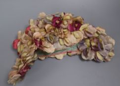 A 1920s Liberty floral ladies cloche hat, with original label