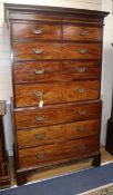 A George III mahogany chest on chest W.110cm