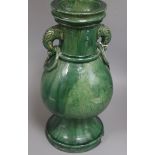 A Chinese green-glazed pottery vase, 18th/19th century height 37cm