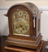 An Edwardian mahogany chiming bracket clock height 46cm