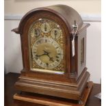 An Edwardian mahogany chiming bracket clock height 46cm